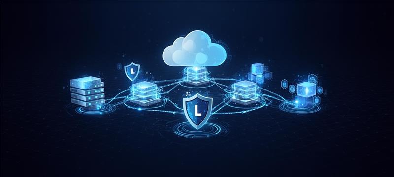 Abstract blockchain network and partnership illustration